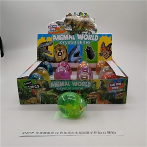 Slime 12 color and insect eggs type crystal mud display color box (12 cans) - OBL750825