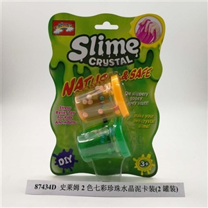 Slime 2 color colorful pearl crystal mud card mount (2 cans) - OBL750844