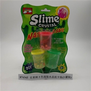 Slime three color mixed crystal mud card (3 cans) - OBL750866