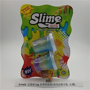 Slime 55 g and colorful sand skin mud dinosaurs animals CARDS stored (2 cans) - OBL750885