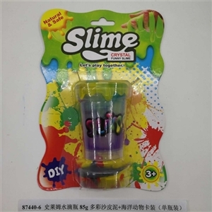 Slime water bottle 85 g and colorful sand skin mud sea animals CARDS (bottled) - OBL750894
