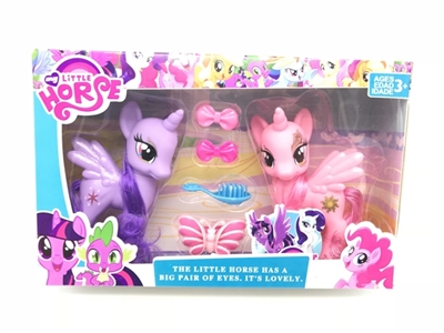 Two evade glue pony with bao li comb hair clips - OBL751457