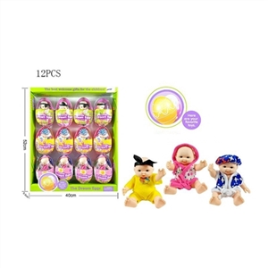 Egg pack 12 PCS 6 inch solid body doll with animals - OBL751475