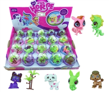 PVC small eggs evade glue head plastic body 20 PCS 4 Q pet with plastic tree model - OBL751480