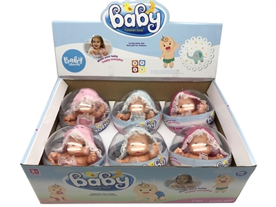 8寸真眼珠搪胶睡袍表情娃娃   三色混装 - OBL752379