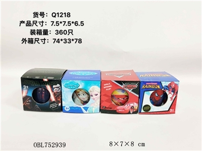 7.5CM（星球+冰雪+汽车+蜘蛛侠混装）彩虹圈 - OBL752939
