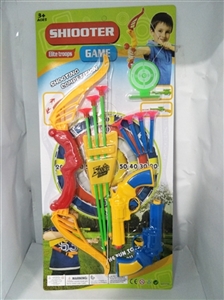 Color bow and arrow with two needle revolver gun - OBL755020
