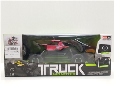 1:18小六轮合金攀爬车四驱  不包电 金属红.军绿色二色混装 - OBL755674