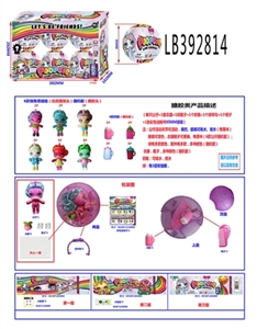 3.5寸搪胶款独角兽娃娃6只球盒装     仿真植发头款 - OBL756571