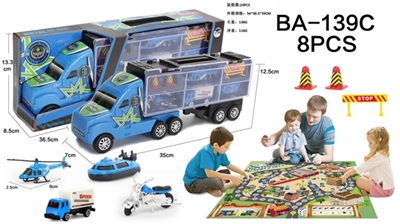 14寸大拖头警察货柜车 - OBL759555