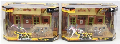 Western house, western carriage and western cowboy - OBL760403