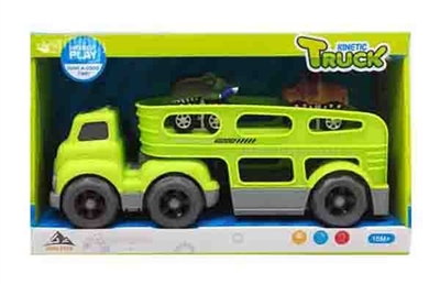(with 2 back animals car) taxi cartoon tractor truck - OBL760687