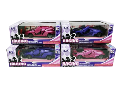 1：24遥控一键开门仿真跑车，前进，后退，左转，右转，停止，2款各3色混装 - OBL762770