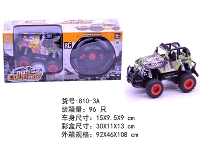 1:36四通方向盘越野水转印牧马人 (带灯光) - OBL763936