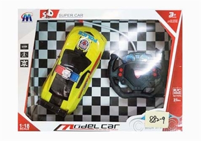 1：18四通带3D灯光方向盘大黄蜂警车遥控车 - OBL764072