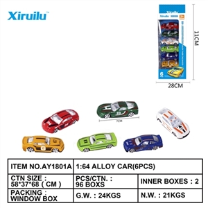1: 64 racing car with six sliding alloy cars - OBL764386