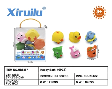 环保喷水动物六只装 - OBL764500