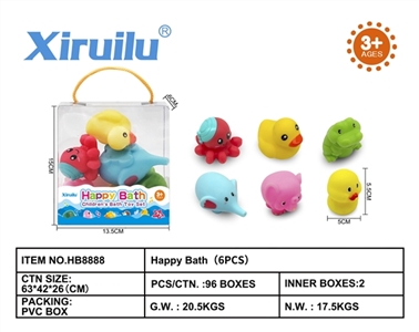 环保喷水动物六只装 - OBL764501