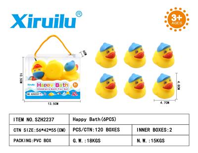5CM 环保戴帽鸭六只装 - OBL764540