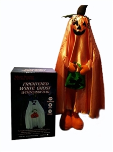 Optical white ghost and candy bag decoration - OBL765288