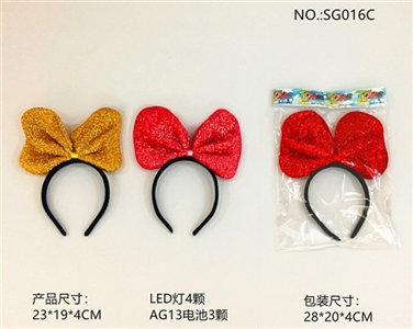 Birthday party. LED bow head hoop gold cloth - OBL765597