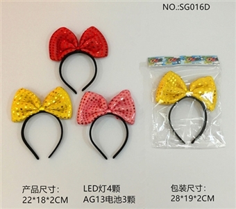 Birthday party. Bead piece of cloth LED bow head band - OBL765598