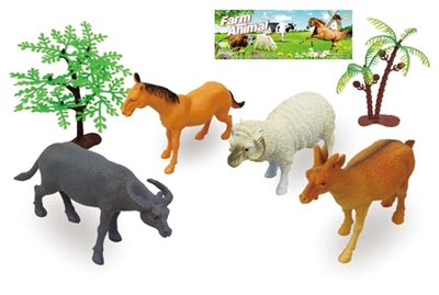 4只5寸农场动物带树套装 - OBL766912