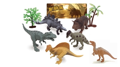 6只5寸恐龙带树套装 - OBL766945