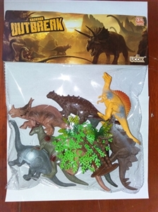 8只5寸恐龙带树套装 - OBL766954