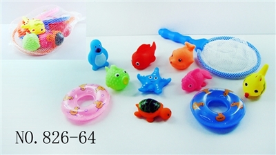 磨砂网捞+泳圈2个+BB叫小动物8只 - OBL768258