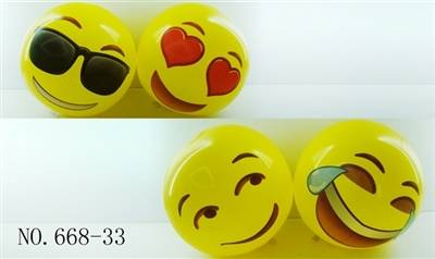 PVC充气沙滩表情球30CM - OBL768266