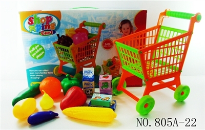 Shopping cart with fruits and vegetables, 5 small box 13 PCS - OBL768287
