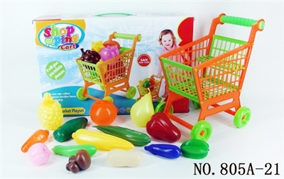 Shopping cart with fruit and vegetables. 14 PCS - OBL768330