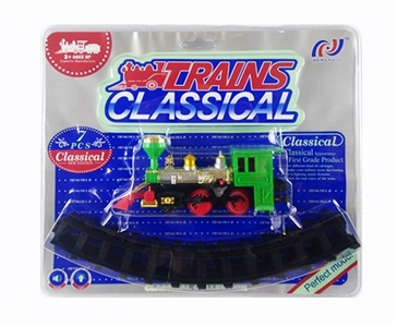Electric rail train with light green - OBL768857