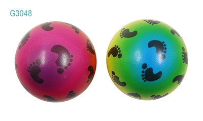 7.6CM 炫彩脚印PU球2粒装 - OBL770694