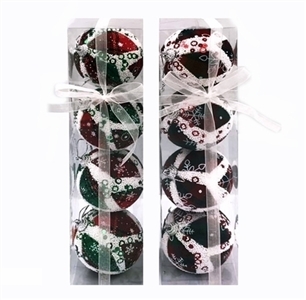Piece of cloth and bead 6.8 CM wide Christmas balls 4 to 1 box only - OBL770889