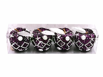 Only 4 5.7 CM wide and 1 box of bubble purple apple with bead piece - OBL770900
