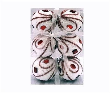 6 only 1 box of white balls plus red cord and bead piece - OBL770909