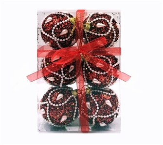 6 cm wide red foam ball with strings only 1 box - OBL770914