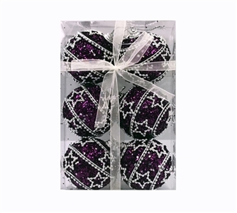 6 cm wide purple foam ball with stars only 1 box - OBL770921