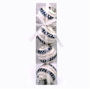 7 cm wide, 4 to 1 box white foam ball with LanZhu slice - OBL770928