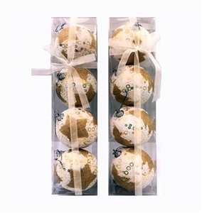 6.8 CM width 4 to 1 box white foam ball with sackcloth - OBL770929