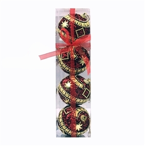 6.8 CM wide, 4 1 box only red bubble ball plus gold drill and beads - OBL770931