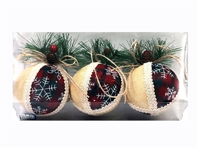 3 to 1 box only 7.7 CM wide plus green leaves and fruit linen balls - OBL770935