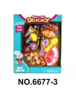 Nice pizza, ice cream could be cut bread cake - OBL771408