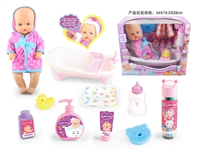 16寸娃娃公仔配神奇绘画笔带浴池4声IC喝水尿尿 - OBL771566