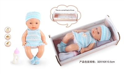 12寸娃娃公仔喝水尿尿带4声IC（羊毛蓝） - OBL771823