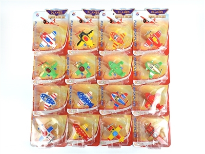 卡通飞机16款混装（搪塑软胶+塑料飞机底和车轮+回力功能）1PCS/片                - OBL773907