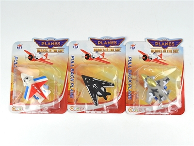 军事卡通飞机3款混装（搪塑软胶+塑料飞机底和车轮+回力功能） 1PCS/片                   - OBL773910