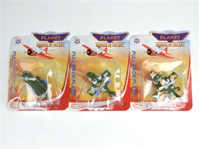军事迷彩飞机3款混装（搪塑软胶+塑料飞机底和车轮+回力功能）  1PCS/片                   - OBL773916